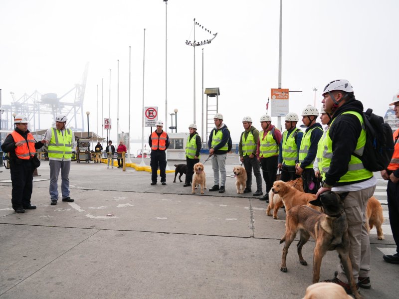 Policía Marítima y Aduanas recibieron al Grupo de Adiestramiento Canino de Carabineros en el puerto de Valparaíso