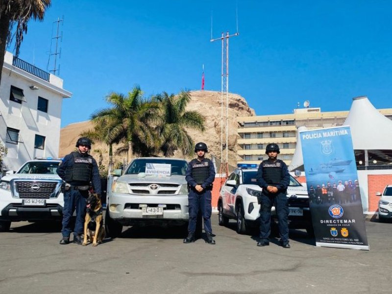 Policía Marítima de Arica incauta marihuana durante un patrullaje preventivo