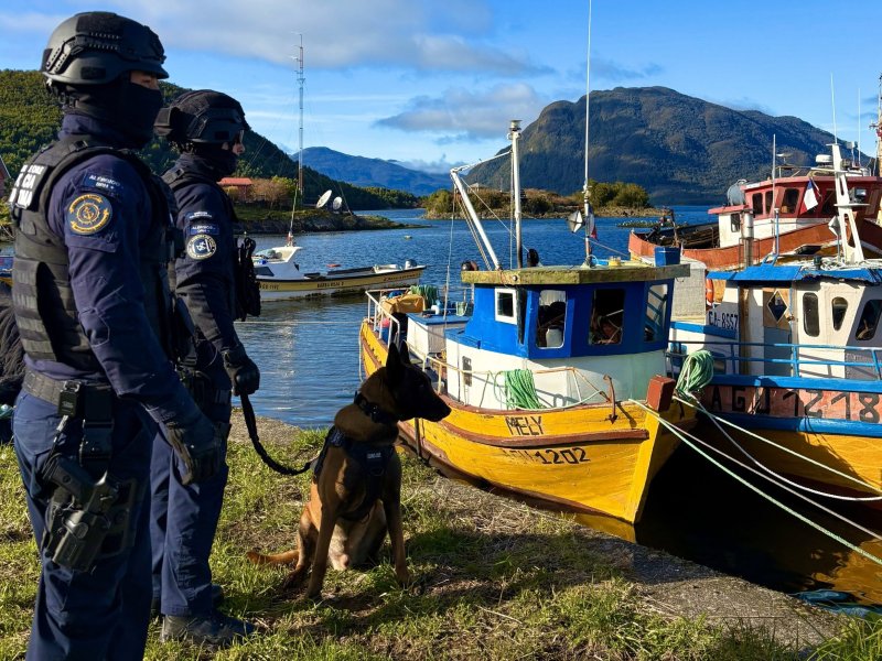 Policía Marítima de Puerto Aguirre detuvo a dos individuos en procedimiento por Ley 20.000