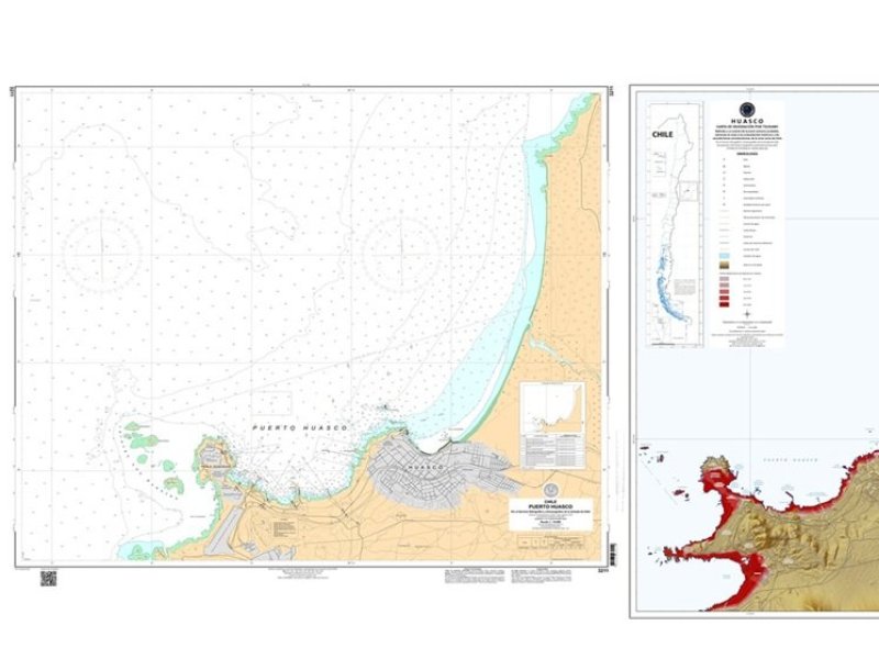 SHOA publica nueva edición de la cartografía náutica y de la carta de inundación por tsunami para la localidad de Huasco