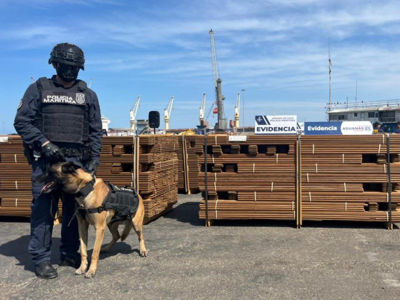 Operativo conjunto de Fiscalía de Arica, Policía Marítima, PDI y Aduanas permite incautación de clorhidrato de cocaína impregnada en madera en el Puerto de Arica